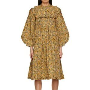 Kika Vargas Hertha Dress in Yellow Floral